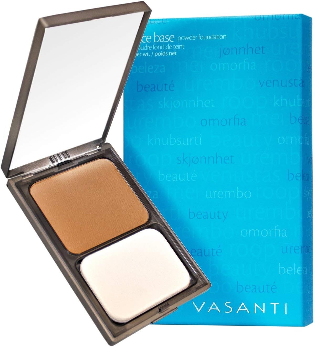 Vasanti Face Base Powder Foundation with Mineral Pigments - Oil-Free, Paraben-Free (V12 - Deep Golden)