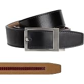 Nexbelt Classic Ebony Dress Ratchet Belt &ndash; Leather, Fits up to 45" | PreciseFit Micro-Adjustable, No Holes &ndash; Textured Leather, Discreet Buckle &ndash; Trim-to-Fit, Dress &amp; Formal Office Wear