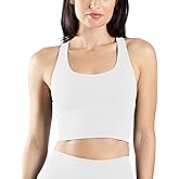 90 Degree By Reflex Long Line Sports Bra Racerback Workout Medium Impact Yoga Top