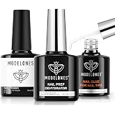 modelones 10-in-One X Nail Gel Glue with Nail Dehydrator Primer Set | Adhesive Bond for Press Ons False Tips Acrylic Rhinesto