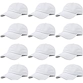 Gelante Baseball Caps Hats 100% Cotton Plain Blank Adjustable Size Wholesale Bulk of 12 Pack