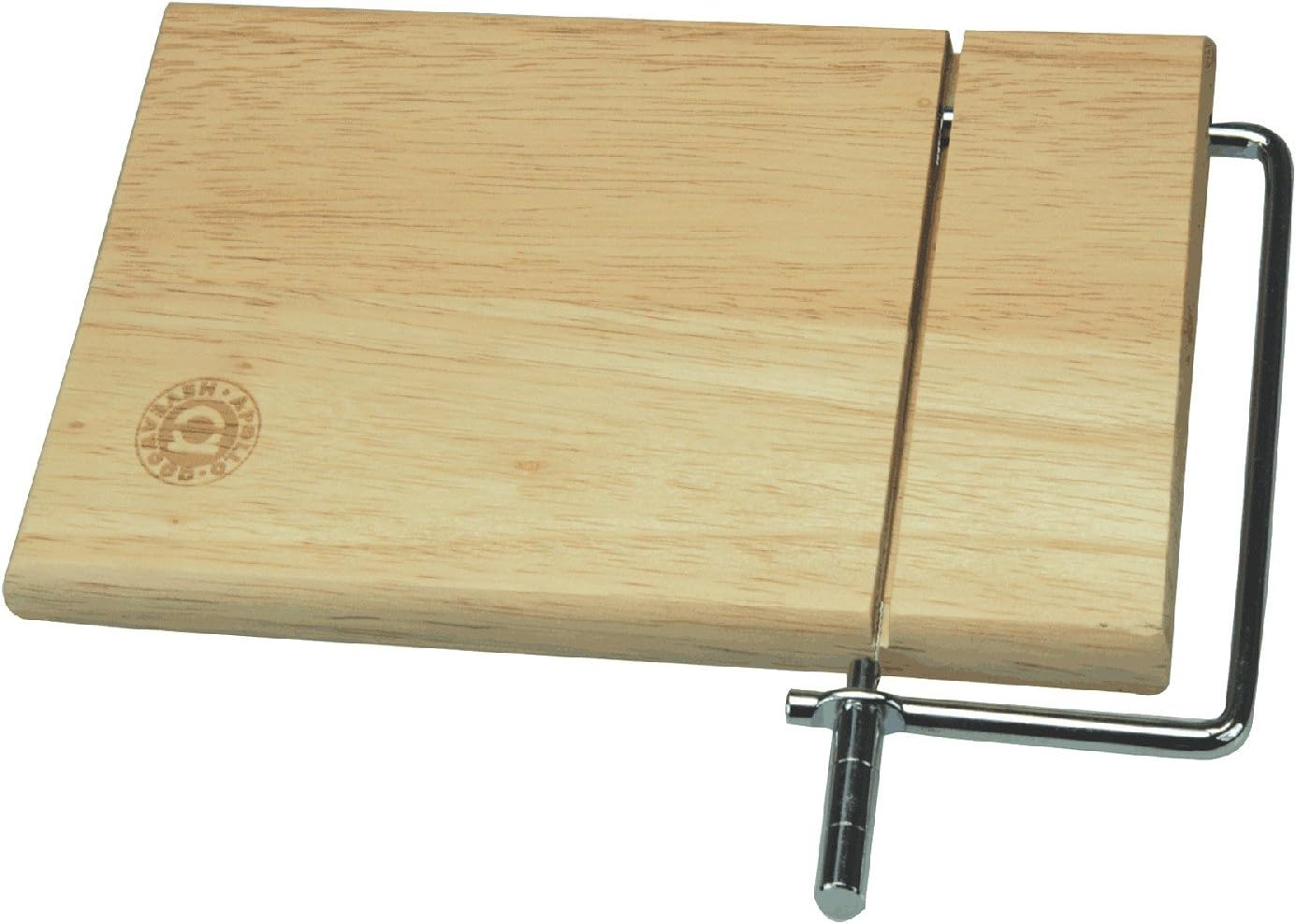 GWUK Cheese Board and Wire Cutter โ Traditional Wooden Natural Hevea Wood Cheeseboard Chopping Serving Board Plate Dish Party Table Centrepiece with Stainless Steel Wire Precision Slicer and Handle