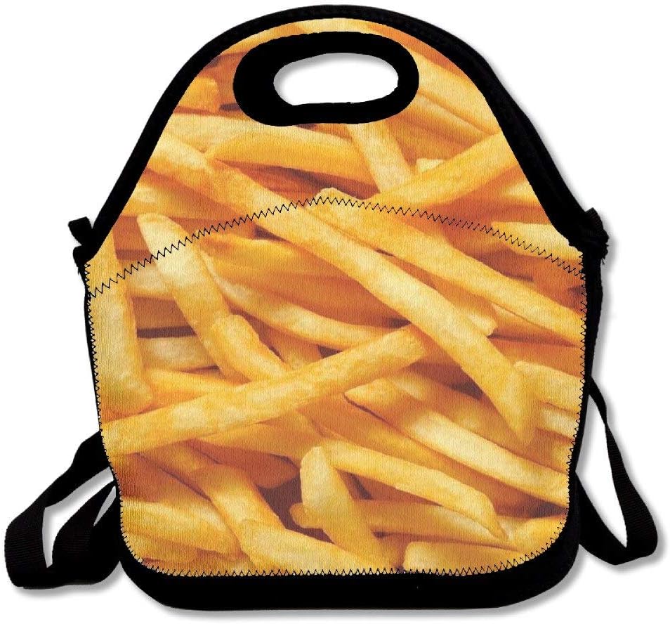 French Fries Brand New Lunch Box Bag for Kids and Adult,WINCAN Lunch Holder with Adjustable Strap for Men Women Boys Girls,This Design for Portable, Oblique Cross,Double Shoulder