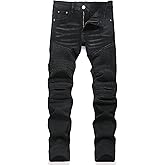 OIIIO Men's Retro Straight-Fit Stretch Jean