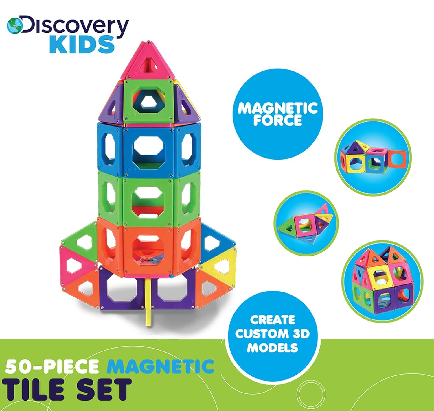 discovery magnetic blocks 51 piece set
