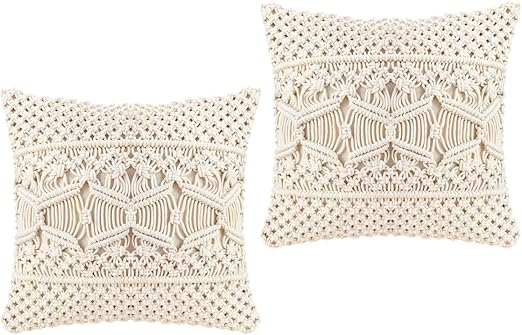 Amazon Com Mkono Throw Pillow Cover Macrame Cushion Case Pillow