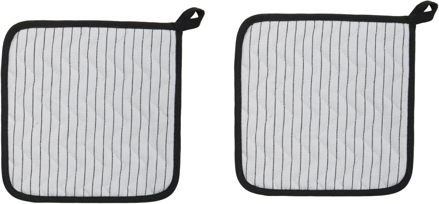Now Designs Basic Potholders, Essex Stripe Jaffa, Set of 2: Home & Kitchen