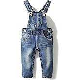 KIDSCOOL SPACE Baby Boy Girl Denim Overalls,Toddler Cute Jeans Dungarees