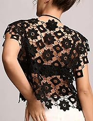 Yimoon Women's Floral Shell Vest Top Hollow Out