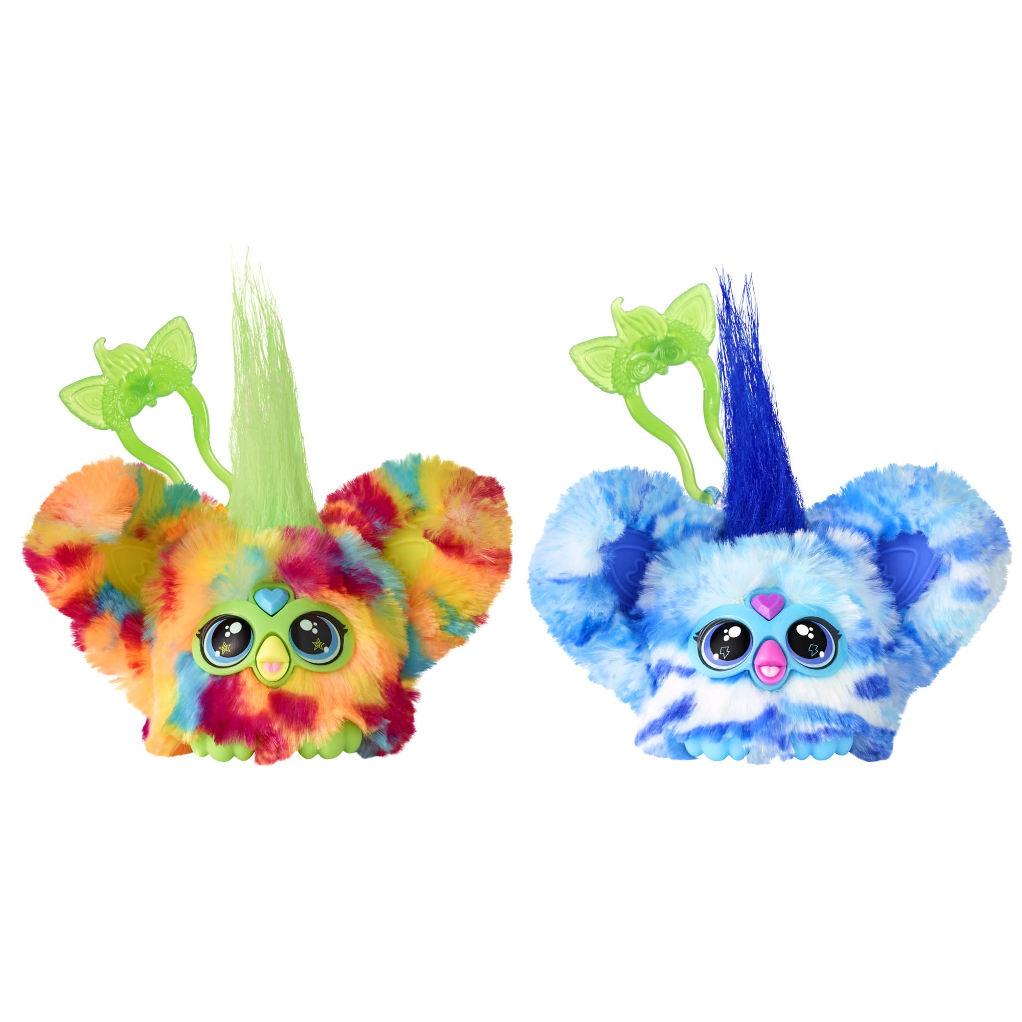 Furby Furblets 2-Pack, Mini Friends Pix-Elle & Ooh-Koo, 45+ Sounds Each, Music & Speaks Only Furbish, Electronic Plush Toys, Multicolor & Blue/White, Back to School Gifts, Ages 6+ (Amazon Exclusive)
