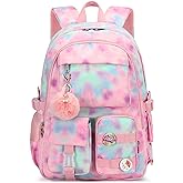 Hidds Laptop Backpacks 16 Inch School Bag College Backpack Anti Theft Travel Casual Daypack Bags Cute Bookbags Large Colorfull Carry on Back Pack for Teens Girls Women Students (Tie-Dye Pink)