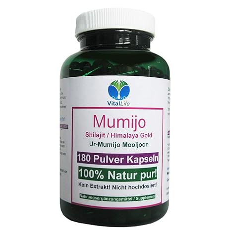 Mumijo, Shilajit Mooljoon Asil Gold des Himalaya 180 Pulver Kapseln NATUR PUR #26303 | NICHT hochdosiert. KEIN EXTRAKT. OHNE 