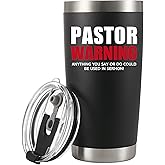 Pastor Warning Anything You Say Or Do Could Be Used In Sermon Vacuum Insulated Tumbler 20oz Funny Stainless Steel Drinkware Preacher Minister Appreciation Ordination Christmas With Straw Lid
