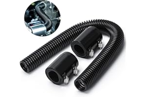 Hypertune Universal 24" Stainless Steel Radiator Flexible Coolant Water Hose Kit W/ Cap Clamp Black
