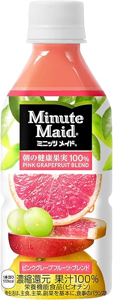 Amazon コカ コーラ ミニッツメイド 朝の健康果実 ピンクグレープフルーツブレンド 果汁100 350mlpet 24本 ミニッツメイド 野菜ジュース フルーツジュース 通販