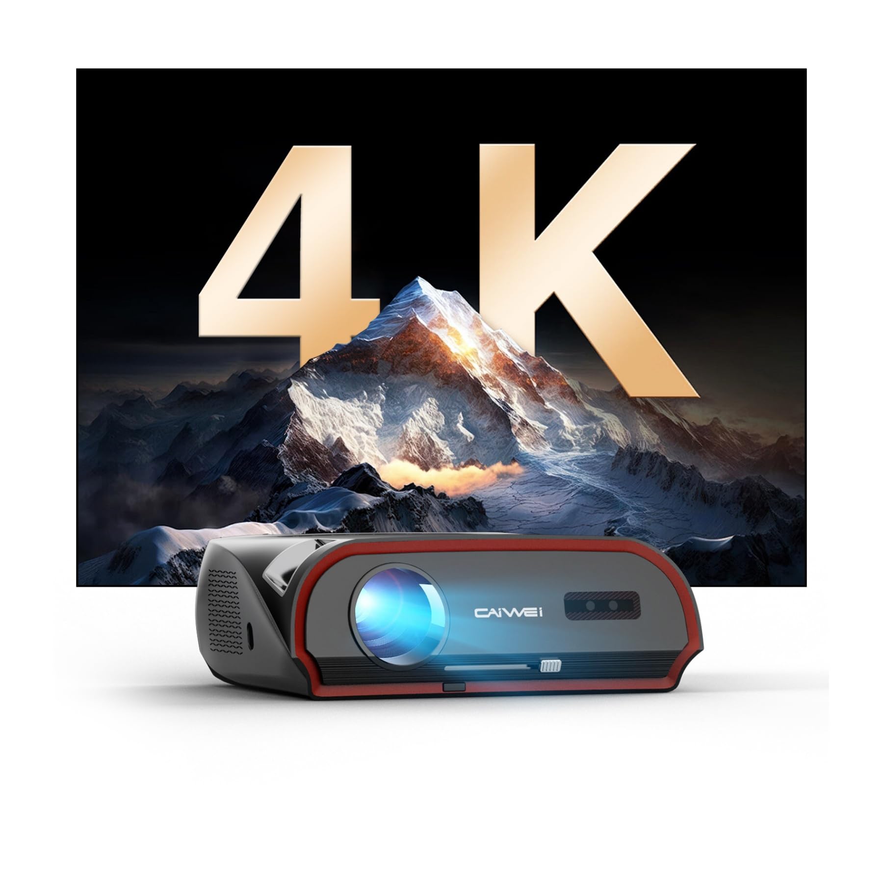 Photo 1 of Daytime 4K Smart Projector 1800 ANSI Ultra Bright, Android TV 11.0 Home Theater Projector with WiFi6 and Bluetooth, HDMI, USB, WLAN, Ceiling Mount for Games Consoles, Business, Artwork, Golf Simulator