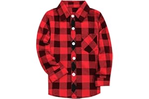 SANGTREE Mens & Boys Plaid Shirt Long Sleeve Button Down Flannel Shirts, US 3 Months - Adult 9XL