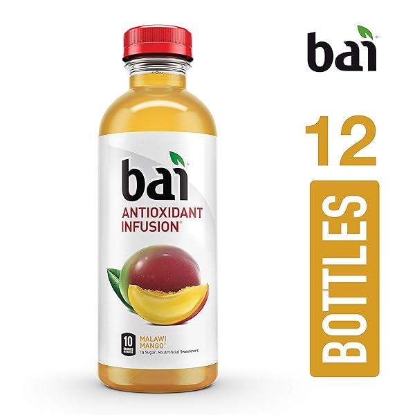 BAI FLAVORED WATER, MALAWI MANGO, ANTIOXIDANT INFUSED DRINKS, 18 FLUID OUNCE BOTTLE (PACK OF 12)