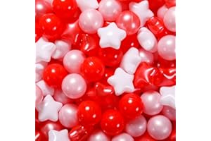 STARBOLO Ball Pit Balls - 100pcs Crush Proof Plastic Children's Toy Balls Macaron Bear Ocean Balls for Birthday Parties Games Pool, 2.2'' Balls, 2.55'' Stars …