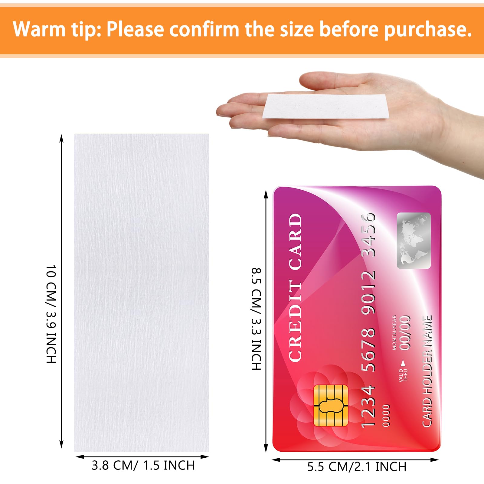 Blulu 400 Wax Strips Non Woven for All Skin Types Facial and Body Hair Removal Wax Paper Strips Epilating for Leg, Chest, Back, Intimate Area And Face 10 x 3.8 cm(White)