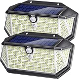 Biling Solar Lights Outdoor 266 LED with Lights Reflector, IP65 Waterproof Solar Motion Sensor Security Lights, 3 Modes Wirel