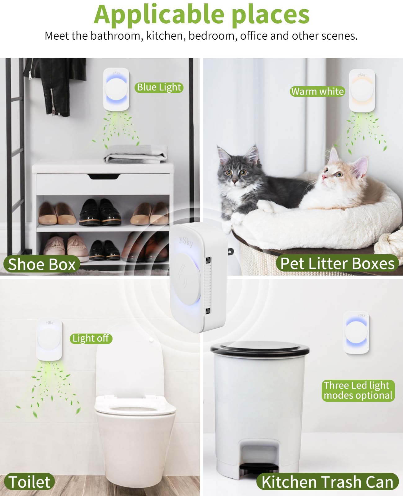 ySky Plug In Air Purifier for Home (1 pack), Negative Ion Air purifier,Quiet Ionizers Air Freshener for home,Bathroom,Bedroom,Portable Air Purifiers for Odor,Pet smell,Mini Air ionizers