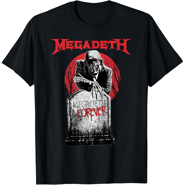Amazon.com: Megadeth - Red Vic Chrome T-Shirt : Clothing