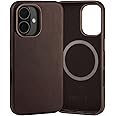 TORRO Case Compatible with iPhone 16 – Premium Leather MagSafe Compatible, Slim Bumper Case (Dark Brown)