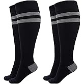 Momcozy Compression Socks for Women Wide Calf, 15-20mmHg Knee High Support Socks for Pregnancy, Nurses, Travel, Flying
