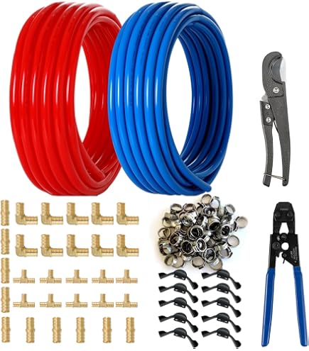 3/4" X 100ft Red PEX-B Tubing With Pipe Cutter - Potable Water Pipe For Plumbing