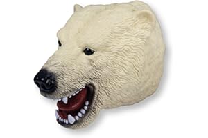 Wild Play Puppets Deluxebase for Kids - Realistic Polar Bear Hand Puppets for Children. Made from Eco Friendly and Natural Latex Rubber, A Wild Animal Toy Puppet for Pretend Play for Boys and Girls