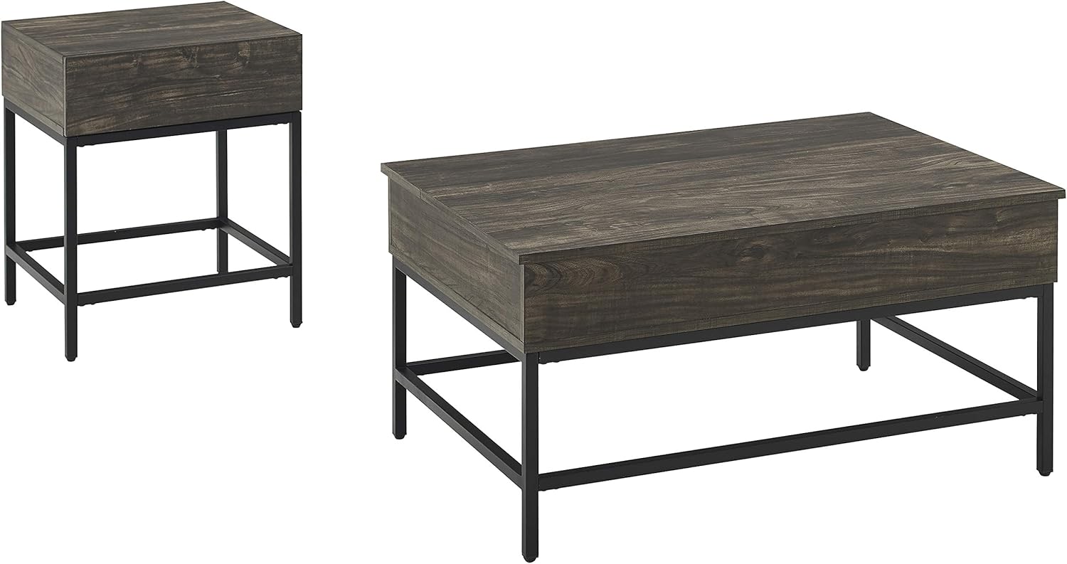 Crosley Furniture Jacobsen Living Room Set, 2-Piece (Coffee & End Table), Brown Ash: Furniture & Decor