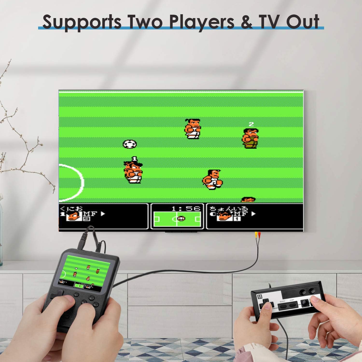 Handheld Game Console, Retro Mini Game Player with 500 Classic FC Games, 3.0 Inch Screen 800mAh Rechargeable Battery Portable Game Console Support TV Connection & Two Players for Kids Adults (Black): Toys & Games
