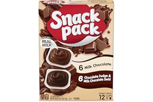 Snack Pack Milk Chocolate and Chocolate Fudge & Milk Chocolate Swirl Pudding Cups, 3.25 oz., 12-Count Family Pack