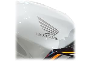 labelbike - 3D Stickers Motorcycle Logo Emblems Wings Compatible with Honda - Chrome Color