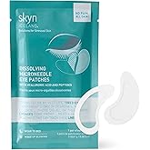 Skyn ICELAND Dissolving Microneedle Under Eye Patches with 39% Hyaluronic Acid and Peptides, No Slip Overnight Eye Mask for Fine Lines, Wrinkles and Hydration, Vegan, All Skin Types, 1 Pair