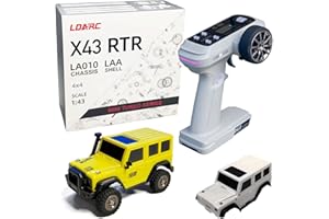 CAPTAINRC LDARC 1:43 Scale Mini RC Crawler RTR RC Rock Truck 4x4 2.4GHZ Hobby Grade Remote Control Car Model Vehicle RC Buggy, Comes with a DIY Replaceable Body Shell(Lemon Yellow)