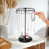 BELLE VOUS Black Rotating Jewellery Stand 23 Hooks Necklace Earring Holder view 6