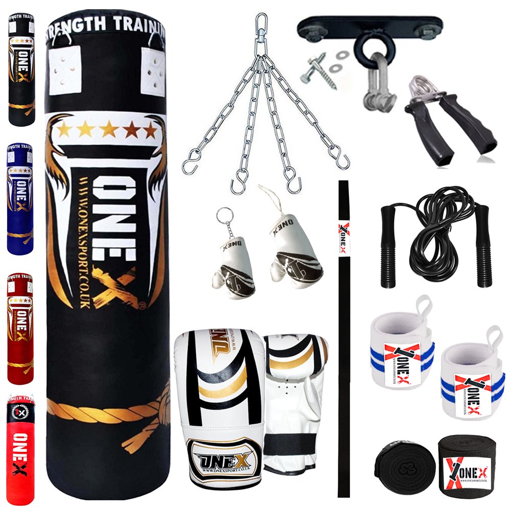 Punch Bags & Pads 13 Piece 4ft Punch Bag heavy Filled Boxing kick Fight