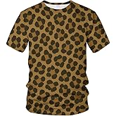 Rebaike Funny Leopard Graphic T-Shirt Novelty Short Sleeve Crewneck Shirt