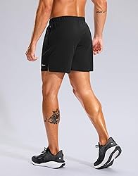 Pudolla Men's Workout Running Shorts with Zipper
