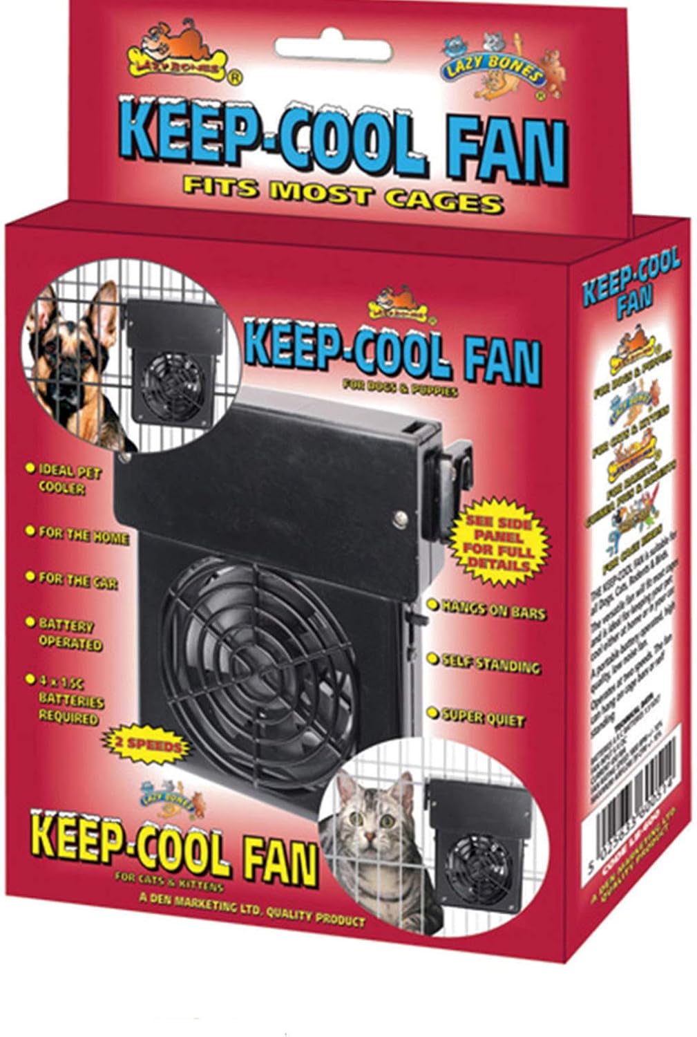 LazyBones Keep Cool Fan Pet Fan, For Dogs, Cats, Birds, Rabbits Cages