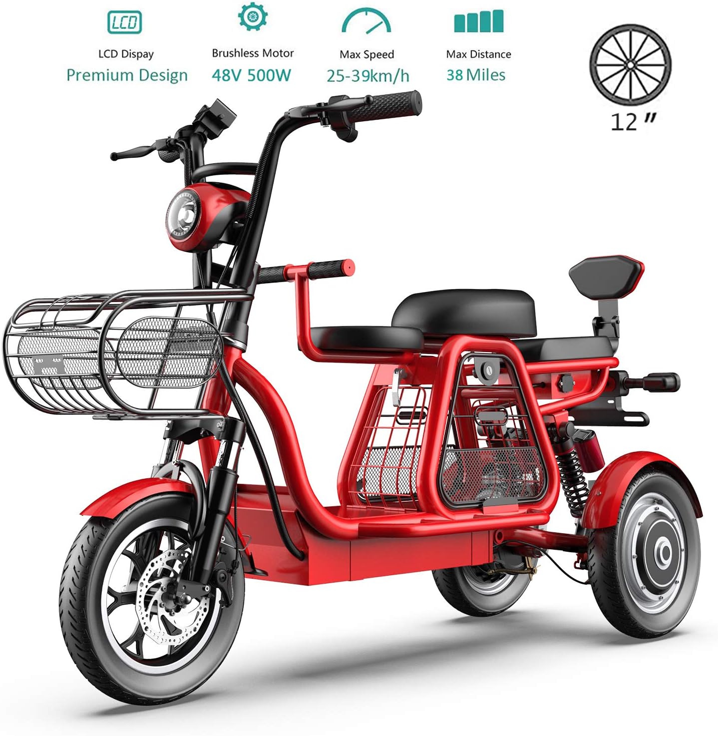 3 wheel electric motorbike