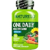 NATURELO Multivitamin for Men 50+ - One Daily, 120 Vegetarian Capsules | Vitamins, Minerals &amp; Organic Whole Foods, Boost Energy and Health, Non-GMO