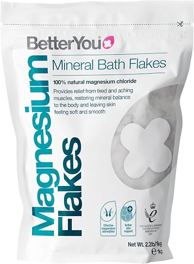 BetterYou Magnesium Original Bath Flakes 1kg - Vegan & Mineral Bath Salts