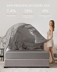 THXSILK 100% Silk Sheet Set, 7A+ Silk Sheet Set