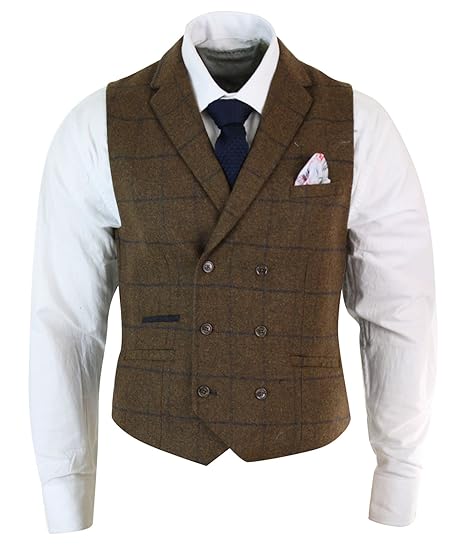Cavani Herrenweste Fischgräte Tweed Design Vintage Retro Kariert Preis Angebot