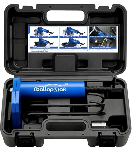 Universal Brake Caliper Piston Compressor Tool - Heavy Duty Spreader With 4 Hanger Hooks For Cars, Trucks, Motorcycles