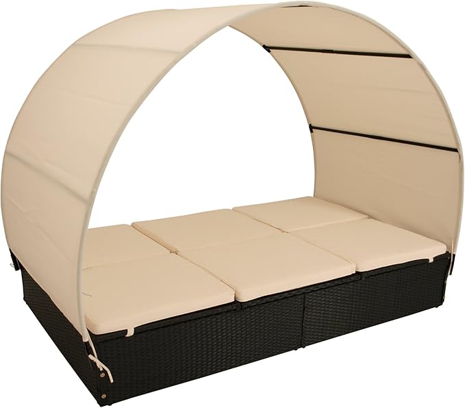 Gartenliegen Garten Terrasse Doppelsonnenliege Mit Runddach Sonnenliege Liege Gartenliege Doppelliege Rattan Patronlarinensesindeyiz Org