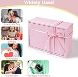 XWCHASA Pink Gift Boxes Textured Gift Box with Lids Ribbon Greeting Card view 7